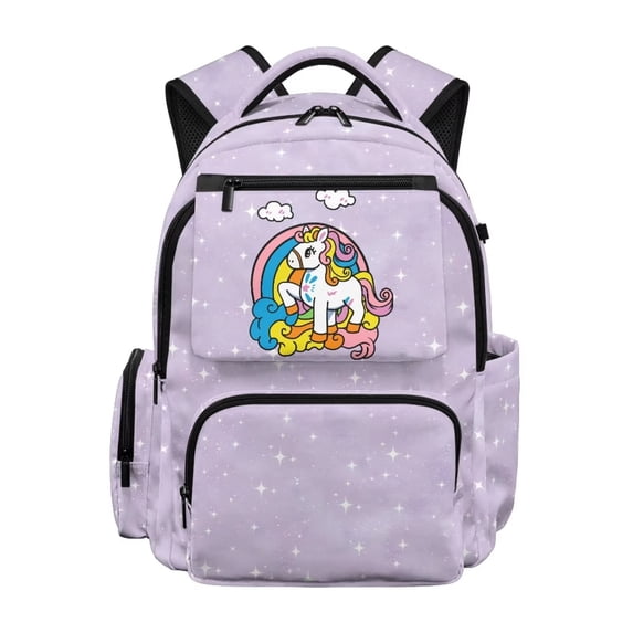 Aplkyhs Cute Horse Backpack for Students 6-18 Multi-pocket Lightweight Water Resistant 17 Inch School Bag for Elementary Middle High School