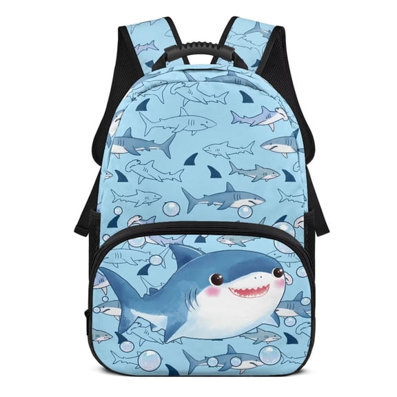 Aplkyhs Cute Shark School Backpack for Boys Girls Ages 6-18 Elementary Middle High School Large Capacity Ergonomic Padded Adjustable Straps for Daily School Use Travel