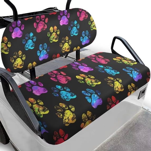 Aplkyhs Dog Paw Pattern Golf Cart Seat Covers Club Car Elastic Golf Cart Seat Covers Front Seat A Perfect Balance of Warmth in Winter and Cooling in Summer Designed for Golf Lover Black