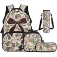 thumbnail image 1 of Aplkyhs Duck Camouflage Bow 4Pcs Kids Backpack for Girls with Lunch Box Pencil Case Water Bottle Carrier with Strap Suitable for Elementary Middle School High School, 1 of 7