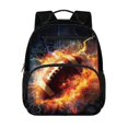 thumbnail image 1 of Aplkyhs Fire Rugby Backpack for Students 9-18 13.5 Inch School Bag Lightweight Durable Bookbag for Kids Teens, 1 of 7