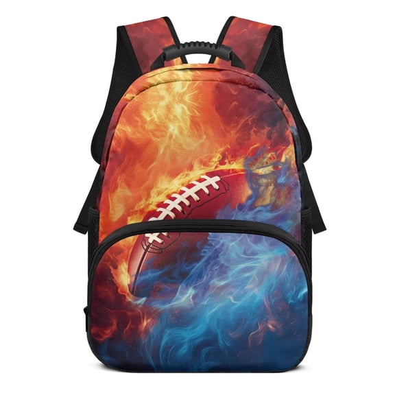 Aplkyhs Fire Rugby School Backpack for Students 6-18 Ergonomic Padded Shoulder Straps Large Capacity Bookbag for Elementary Middle High School Boys Girls Daily Use