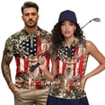 thumbnail image 1 of Aplkyhs Funny Couple Golf Shirts Camouflage Flag Deer Racerback Design Golf Tank Top Lightweight Athletic Sleeveless Shirts Machine Washable for Yoga or Daily Wear Quick Dry, 1 of 6