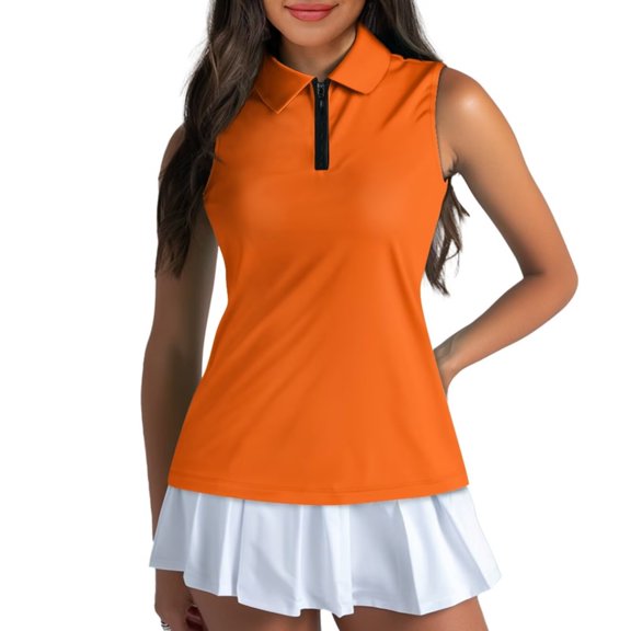 Aplkyhs Golf Shirt Golf Tennis Shirts Racerback Design Breathable Fabric Suitable for Golf Enthusiasts Fit Plain for Golf,Tennis,Hiking,Running,Gym Orange
