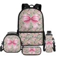 thumbnail image 1 of Aplkyhs Green Camo Pink Bow School Backpack Set of 4 with Lunch Bag Pen Bag Set Bottle Sleeve for Girls Boys Multifunctional Pencil Case Suitable for Elementary Middle School High, 1 of 7