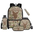 thumbnail image 1 of Aplkyhs Kids Backpack Set of 4 Camouflage Hunting Deer with Lunch Box Pencil Case and Water Bottle Carrier Includes Schoolbag with Front Pocket Elementary School Boys and Girls, 1 of 7
