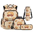 thumbnail image 1 of Aplkyhs Kids Backpack Set of 4 with Lunch Bag Pen Bag Set Bottle Sleeve for Girls Boys Multifunctional Pencil Case Suitable for Elementary Middle School High Mushroom Cat, 1 of 7