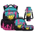 thumbnail image 1 of Aplkyhs Kids Backpack Set 4Pcs Kids Backpack for Girls with Lunch Box Pencil Case and Water Bottle Case Cover Suitable for Elementary Middle School High School Ice Cream Print, 1 of 7