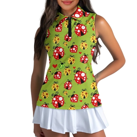 Aplkyhs Ladybug Tennis T-Shirts Golf Tennis Shirts Racerback Design Keep Cool in Hot Weather Suitable for Hot Weather Suitable for Tennis Enthusiasts
