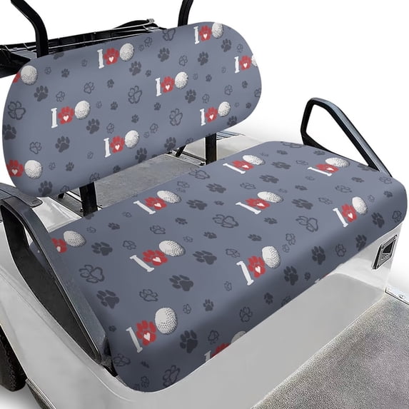 Aplkyhs Love Golf Paw Golf Cart Seat Covers Travel Sports Golf Cart Seat Cover Fits for EZGO Club Car and More 2 Person Seats Golf Carts Keeps Seats Clean and Comfortable