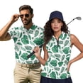 thumbnail image 1 of Aplkyhs Matching Golf Shirts for Couple Funny Men Women Matching Couple Tropical Monstera Leaf Golf Shirts 4-Way Stretch Athletic Sleeveless Shirts Breathable Fabric Machine Washable, 1 of 6