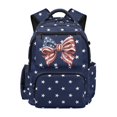 thumbnail image 1 of Aplkyhs Patriotic Star Bow Backpack for Kids 6-12 Ergonomic Lightweight 17 Inch School Bag with Adjustable Straps for Elementary Outdoor, 1 of 7
