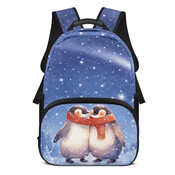 Aplkyhs Penguin School Backpack for Boys Girls Ages 6-18 Ergonomic Padded Adjustable Straps Large Capacity Multi Compartment Bookbag for Elementary Middle High School Daily Use