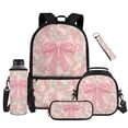 thumbnail image 1 of Aplkyhs Pink Camouflage Bow School Backpack Set 4Pcs with Lunch Box Pencil Case Water Bottle Holder with Strap Portable Lunch Bag for Elementary Primary Middle School Bookbag, 1 of 6
