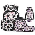 thumbnail image 1 of Aplkyhs Pink Cow Print Kids Backpack Set 4Pcs Kids Backpack for Girls with Lunch Box Pencil Case and Water Bottle Case Cover Suitable for Elementary Middle School High School, 1 of 7