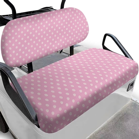 Aplkyhs Pink Spot Print Universal Golf Cart Seat Covers Golf Cart Breathable Material Fit for Most Club Car, Easy to Install, Golf Cart Front Seat Covers Soft and Comfortable