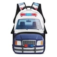 thumbnail image 1 of Aplkyhs Police Car School Backpack for Age 6-18 Ergonomic Padded Adjustable Straps Large Capacity Multi Compartment Bookbag for Boys Girls Elementary Middle High School Travel Daily Use, 1 of 7