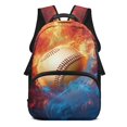 thumbnail image 1 of Aplkyhs School Backpack for Boys Girls Ages 6-18 Ergonomic Padded Adjustable Straps Large Multi Compartment Storage for Elementary Middle High School Ice Fire Baseball, 1 of 7