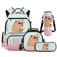 thumbnail image 1 of Aplkyhs School Backpack Set of 4 Ice Cream Capybara with Lunch Bag Pen Bag Set Bottle Sleeve for Girls Boys Multifunctional Pencil Case Suitable for Elementary Middle School High, 1 of 7