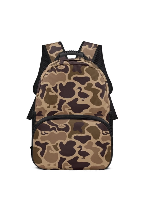 School Backpack for Students 6-18 Ergonomic Padded Adjustable Straps Large Capacity Water Resistant Backpack for Girls Boys Elementary Middle High School Camouflage Hunting Duck