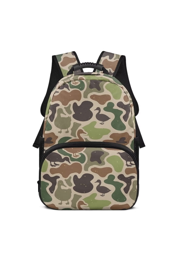 School Backpack for Students 6-18 Ergonomic Padded Adjustable Straps Large Capacity Water Resistant Book Bags for Kids Elementary Middle High School Camouflage Hunting Duck