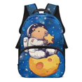 thumbnail image 1 of Aplkyhs School Backpack for Students Age 6-18 Ergonomic Padded Adjustable Shoulder Straps Large Capacity Water Resistant Bookbag for Elementary Middle High School Galaxy Space Capybara, 1 of 7
