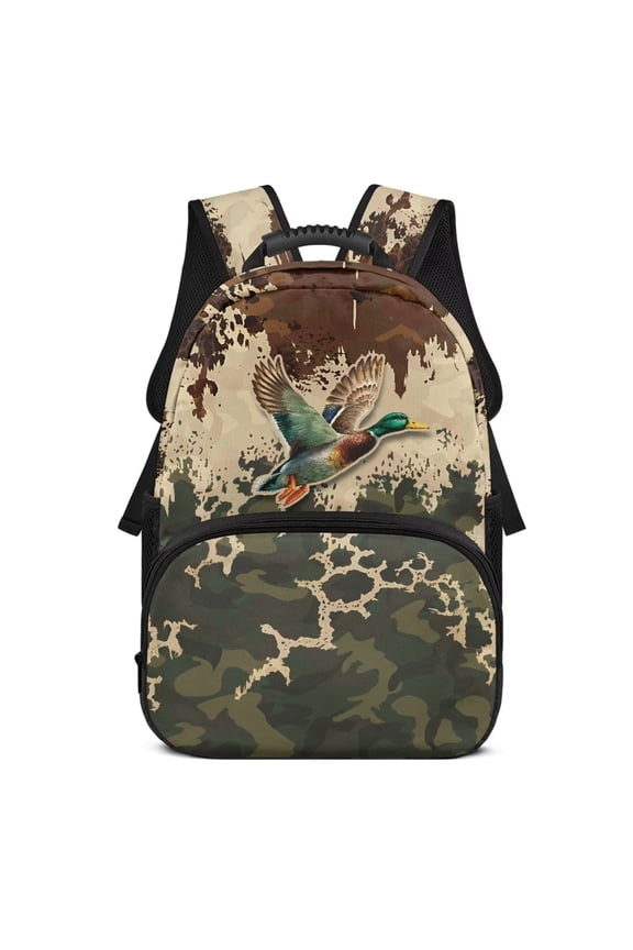 School Backpack for Students Age 6-18 Large Capacity Ergonomic Padded Adjustable Shoulder Straps Unisex Back to School Backpack for Camouflage Hunting Duck