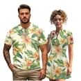 thumbnail image 1 of Aplkyhs Tropical Floral Matching Couple Sport Shirts Quarter Zip Matching Golf Shirts for Couple Lightweight Mens Hawaiian Shirt Moisture Wicking Suitable for Outdoor Sports, 1 of 6