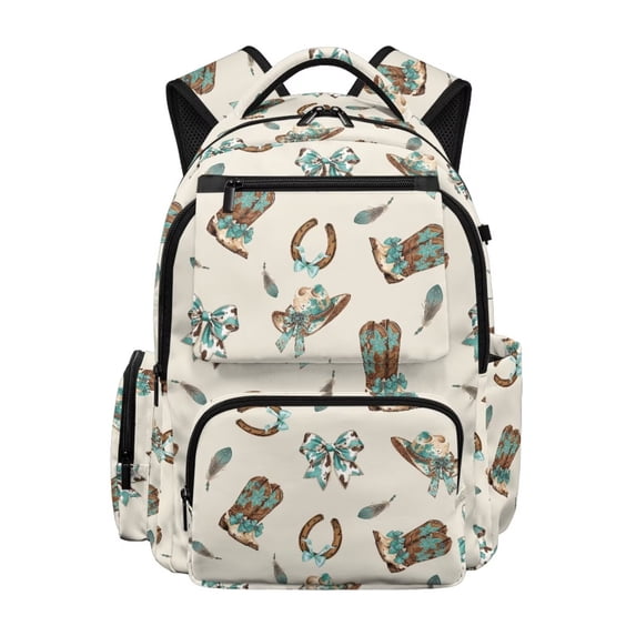 Aplkyhs Western Cowboy Horse Backpack for Kids 6-12 School Bag Lightweight Water Resistant Bookbag for Elementary School
