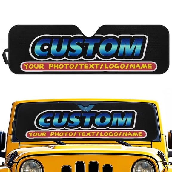 Aplkyhs Windshield Sun Shade Custom Design Automotive Interior Sun Protection Shade Heat Shield for Jeep Wrangler TJ JK JL &Gladiator JT 2/4 Door 52.95 x 16.14 inches