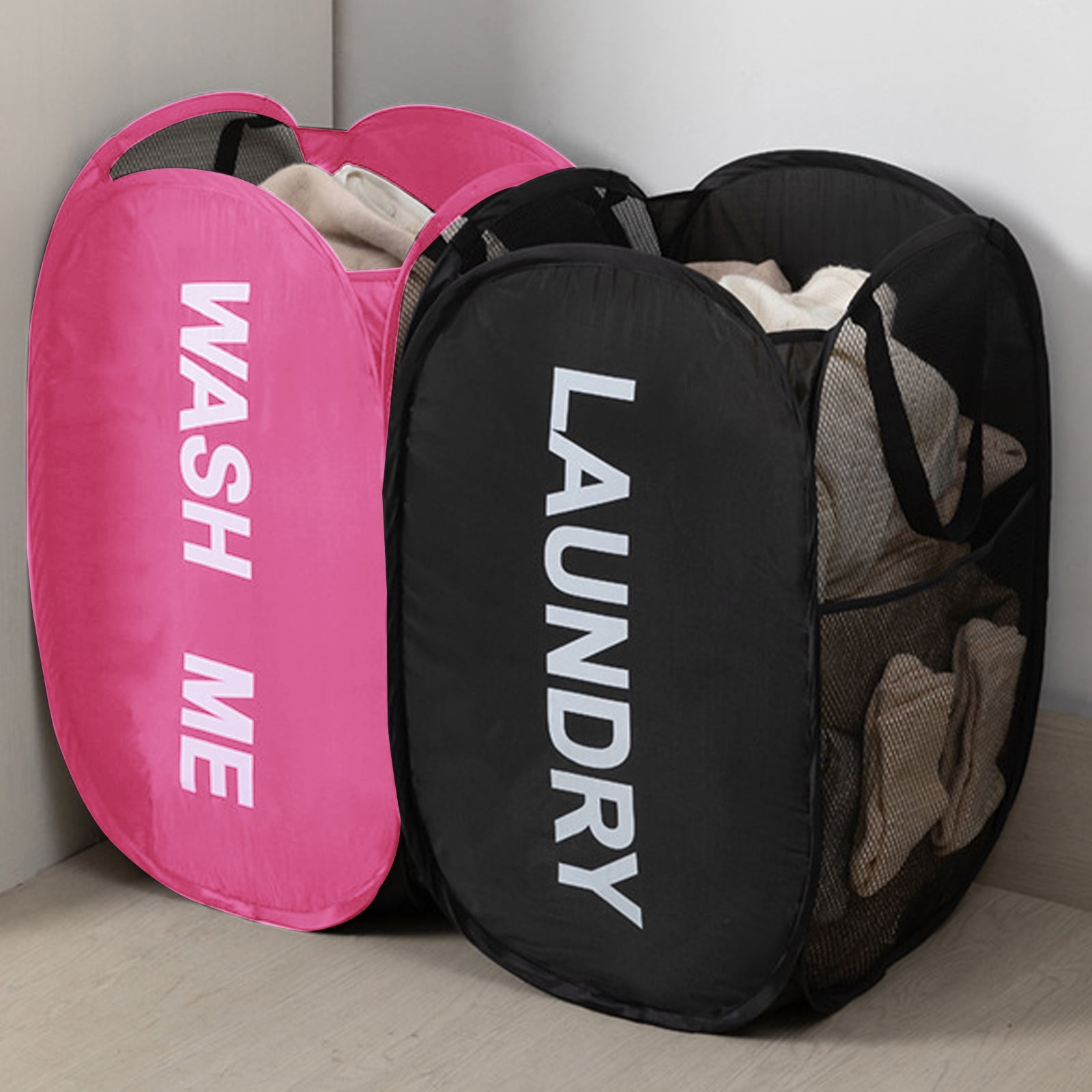 Hamper Pac Aplter Mesh Laundry Hamper 2 Pack Pop Up Hamper with Strong Handles ...
