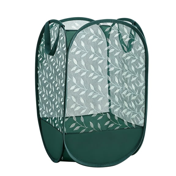 Aplter Pop-Up Collapsible Mesh Laundry Hamper Foldable Dirty Clothes Basket Green