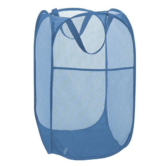 Aplter Pop Up Laundry Hamper Dirty Clothes Hamper for Laundry Mesh Hamper for Cruise, Travel, Camping, Blue