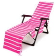 thumbnail image 1 of Apmemiss 84.6" x 29.5" Beach Stripe Patio Chaise Lounge Cover, Side Pockets, 1 of 3