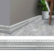 Apmemiss 90 x 3 Inch Self Adhesive Flexible Foam Molding Trim Wallpaper Border 3D Sticky Decorative Wall Lines Peel and Stick Trim Wall Trim Baseboard Trim for Home, Office, Hotel DIY Decor