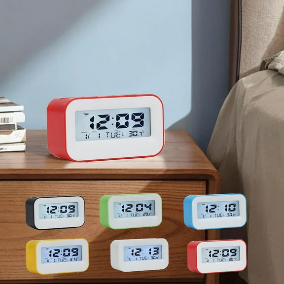 Apmemiss Back to School Supplies Kindergarten Clearance Simples Display Alarm Clock Student Wake-up Alarm Clock Electronic Clock White Backlight Perpetual Calendar Alarm Clock