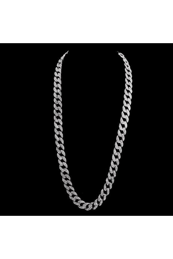 Best Friend Gifts for Women Clearance Crystal Gold Finish Miami Cuban Link Chain Men Jewelry Overstock Items Clearance