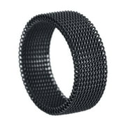 Apmemiss Birthday Gifts Clearance Jewelry Standard US Size Titanium Steel Woven Mesh Deformation Ring 8MM Vacuum Electroplating Non-fading