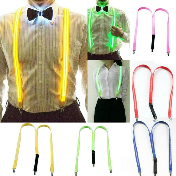 Apmemiss Birthday Gifts for Mom Clearance Light Up Men's Women's LED Suspenders/Bowtie Perfect for Music Festival Costume Clearance Items
