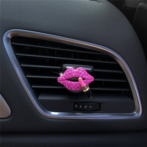 Apmemiss Car Decor Clearance Crystal Lips Car clip, Lips Car Charm Air Vent Clips Rhinestone Car Interior Accessories Diamond Car Decor for Girls & Women