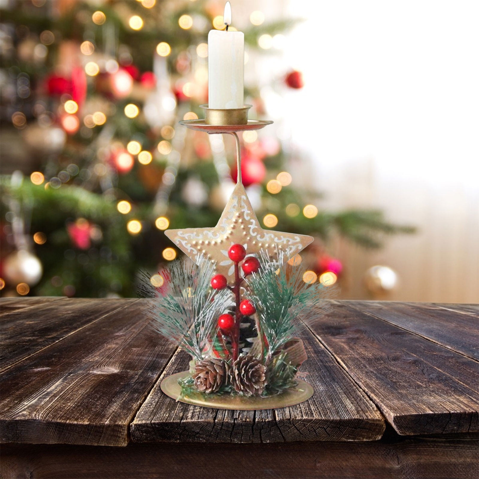 Apmemiss Christmas Decorations Indoor Clearance Metal Christmas Tree Tealight Candle Holder