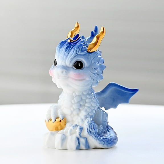Apmemiss Christmas Decorations Indoor Home Decor Clearance Dragon Desktop Ornament Ceramic Dragon Statue Chinese Figurine Ornament for 2024 Chinese New Year Blessing Souvenir Gift Christmas Gifts