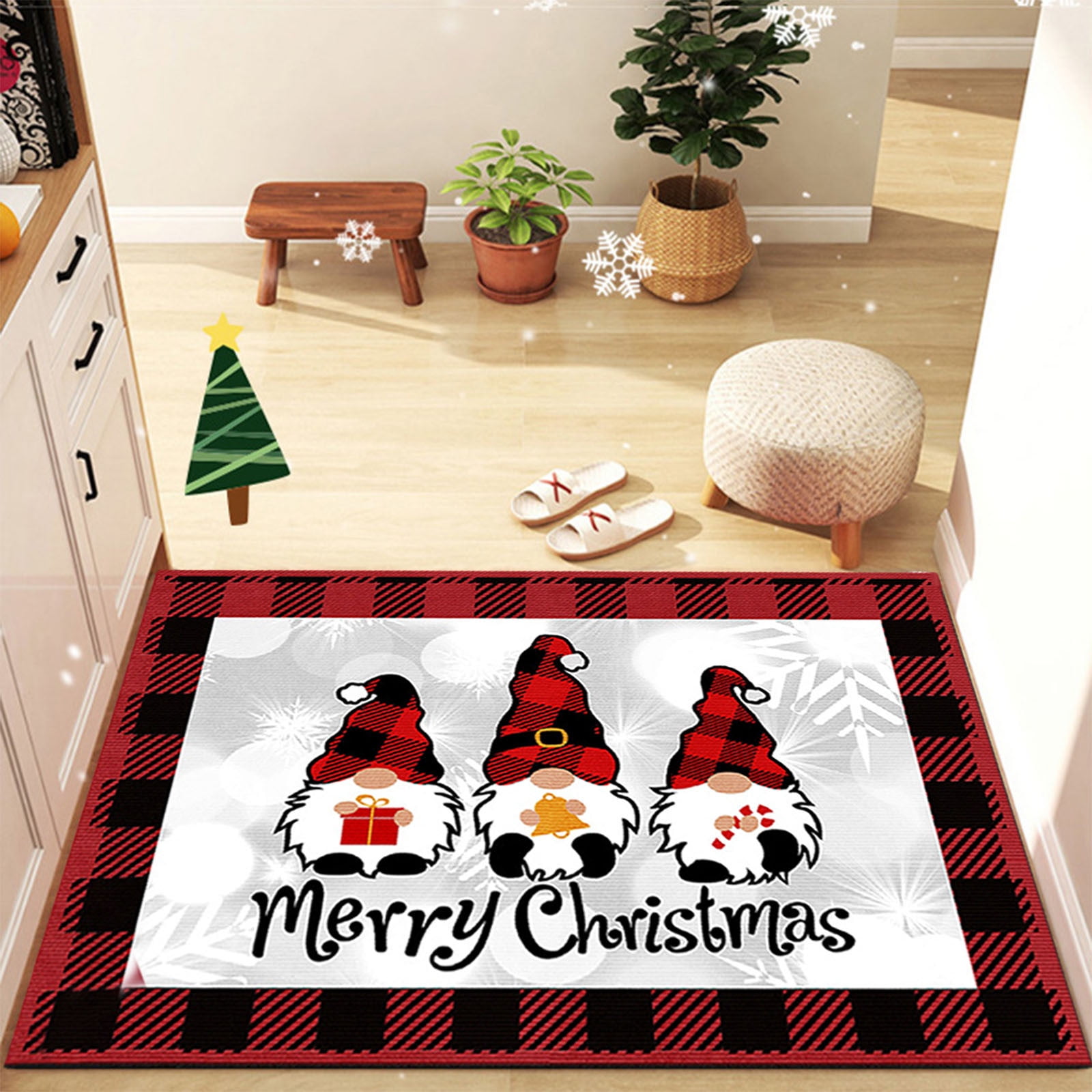 Apmemiss Christmas Gifts Clearance Christmas Kitchen Rugs, Christmas 