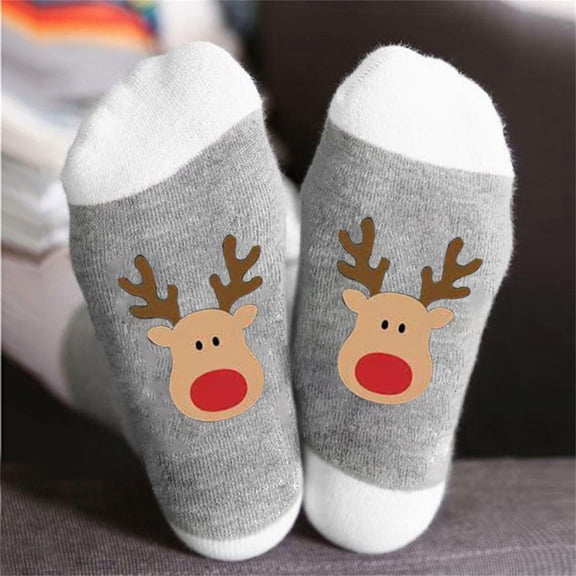 Apmemiss Christmas Stockings Ornaments Christmas Decorations Clearance Christmas Winter Cotton Socks Men And Women Color Blocking Breathable Stockings
