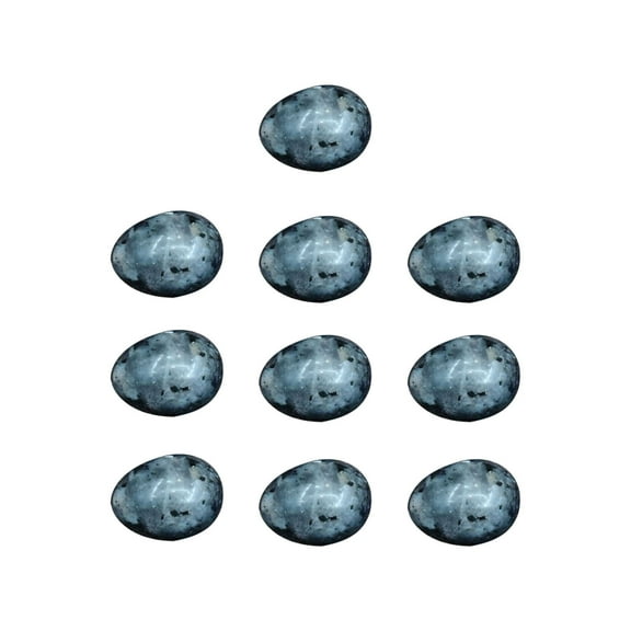 Apmemiss Clearance 10Pcs Worry Stones Egg Rock Crystal Gemstone Polished Mineral Rock Egg Stones Pocket Palm Chakra Eggs Crystal for Anxiety Relief Meditation Reiki Balancing Easter Decor