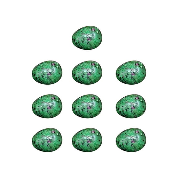 Apmemiss Clearance 10Pcs Worry Stones Egg Rock Crystal Gemstone Polished Mineral Rock Egg Stones Pocket Palm Chakra Eggs Crystal for Anxiety Relief Meditation Reiki Balancing Easter Decor