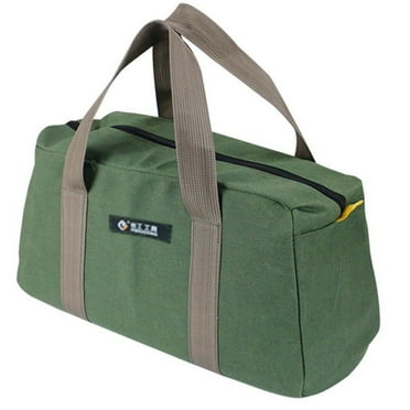 Apmemiss Clearance 16 Inches Canvas Tool Bag, Wide Mouth Tool Bag, Large Capacity Tool Storage Bags for Men, Tool Bag Canvas Tool Pouch, Tool Organizer Tote Bag for Storage Wrenches Pliers Tools