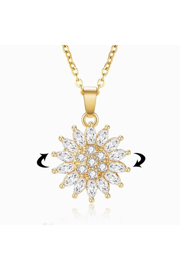 Clearance 19.8 Inches for My Granddaughter Sunflower Fidget Necklace Rotating Sunflower Necklace Pendant Gift From Grandma To Granddaughter Daisy Flower Fidget Necklac