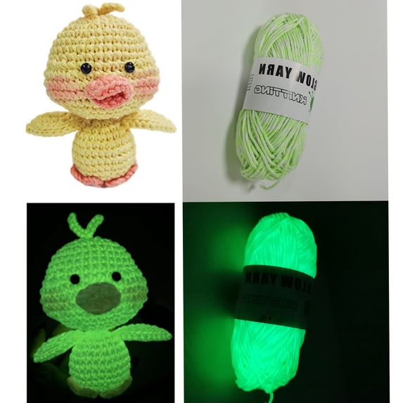 Apmemiss Clearance 2 Rolls Light In The Dark Yarn,Cotton Light Yarn for Crochet Knitting,DIY Knitting Light Fingering Weight Yarn for Arts Crafts Sewing Thread Party Supplies