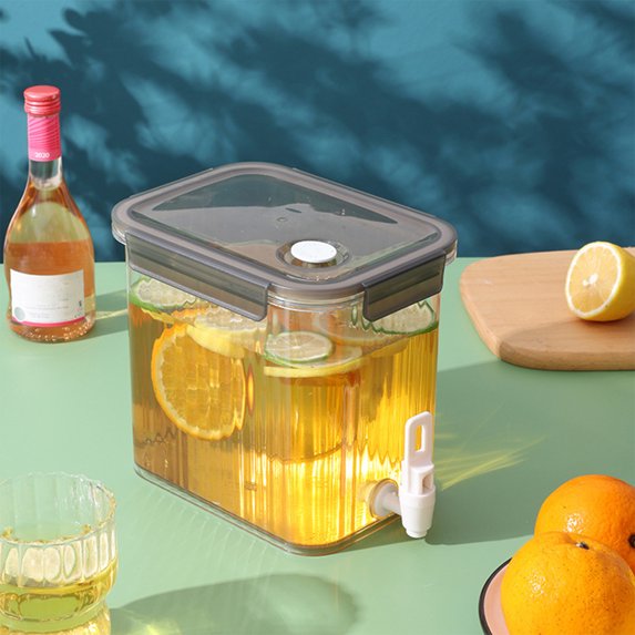Apmemiss Clearance 3.5L Large Capacity Plastic Beverage Dispenser, Beverage Dispenser With Faucet Ice Lemonade Juice Container With Lid, Fruit Teapot Lemonade Milk Bucket Drink Back To School